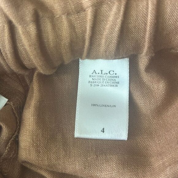 A.L.C Callum Linen Paper Bag Waist Pants Size 4 - Picture 5 of 8